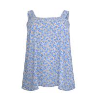 Yoek gebloemde top DAISY lichtblauw/wit/geel - thumbnail