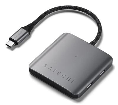 Satechi 4-Port USB-C hub met power delivery (100W) - Space Grey Satechi 4-Port USB-C hub met power delivery (100W) - Space Grey