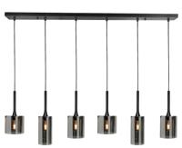 Highlight HanglampDiverso zwart 6-lichts met smoke glas - H5413.01 - thumbnail