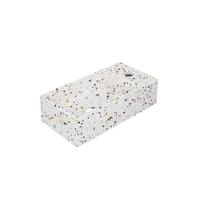 Fontein INK Versus 36x18x9cm Composiet Rechts Met Kraangat Mat Multi Terrazzo