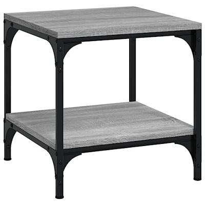 Bijzettafels 2 st 40x40x40 cm bewerkt hout grijs sonoma eiken