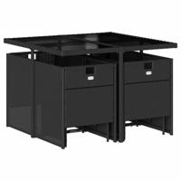 9-delige Tuinset poly rattan zwart - thumbnail