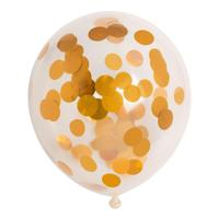 Globos Confetti ballonnen papieren confetti metallic goud 30cm, 6st. - thumbnail