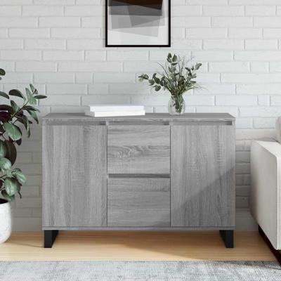 Dressoir 104x35x70 cm bewerkt hout grijs sonoma eikenkleurig