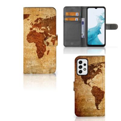 Samsung Galaxy A23 | Flip Cover | Wereldkaart Samsung Galaxy A23 | Flip Cover | Wereldkaart