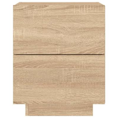 Nachtkastje met LED-verlichting bewerkt hout sonoma eikenkleur Nachtkastje met LED-verlichting bewerkt hout sonoma eikenkleur