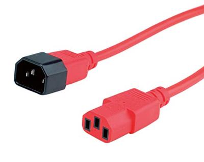 ROLINE stroomverlengkabel, IEC 320 C14 - C13, rood, 3 m