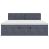 Ottoman bed met matras en LED's 160x200cm fluweel donkergrijs - thumbnail