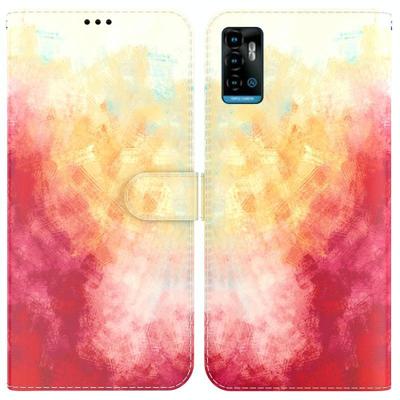 Voor ZTE MILJE A72 / V40 VITA Aquarel Patroon Horizontale Flip Leren Telefoonhoes (Lente Cherry)