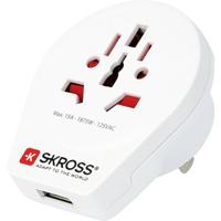 SKROSS | 1.500268 | World to USA USB | Universal World naar VS-adapter met USB A-aansluiting: 5V /2,4A - Spanning en vermogen 100V – 1500W / 250V – 3750W - Bescherming tegen elektrische schokken - thumbnail