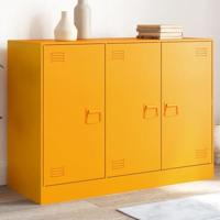 Dressoir 99x39x73 cm staal mosterdgeel - thumbnail