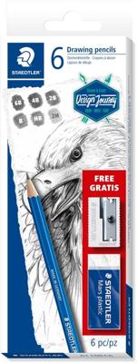 Staedtler Lumograph 61 100 C6 Potloodset Hardheid: 6B, 4B, 2B, B, HB, 2H 1 set(s) Staedtler Lumograph 61 100 C6 Potloodset Hardheid: 6B, 4B, 2B, B, HB, 2H 1 set(s)