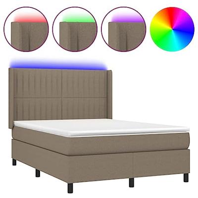 Boxspring met matras en LED stof taupe 140x190 cm