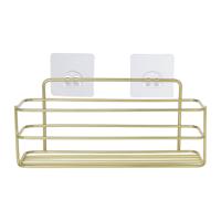 Badkamerrek rechthoekig - goudkleurig - 28x10x12 cm - thumbnail