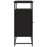 Dressoir 100x35x80 cm bewerkt hout zwart - thumbnail
