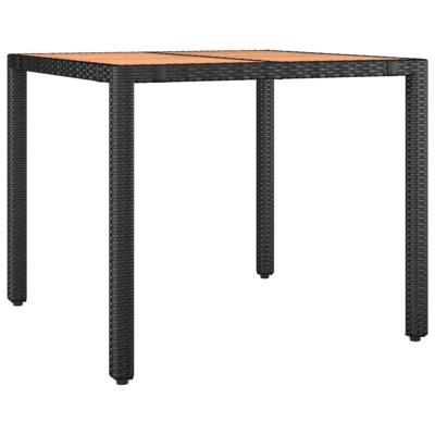 5-delige Tuinset met kussens poly rattan zwart - thumbnail
