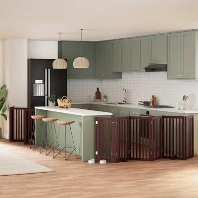 Hondenhek inklapbaar 12 panelen 600 cm populierenhout bruin