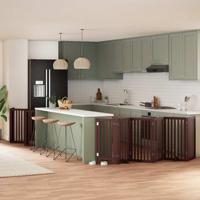 Hondenhek inklapbaar 12 panelen 600 cm populierenhout bruin - thumbnail