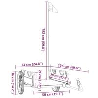 Fietstrailer oxford stof en ijzer zwart - thumbnail