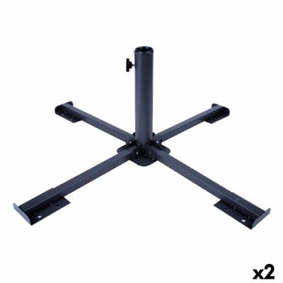 Voet voor Parasol Aktive 86 x 34 x 86 cm Zwart Metaal (2 Stuks)