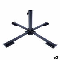 Voet voor Parasol Aktive 86 x 34 x 86 cm Zwart Metaal (2 Stuks) - thumbnail