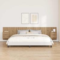 Hoofdbord Met Kast met lade 3 pcs Artisan Eiken Bewerkt hout - thumbnail