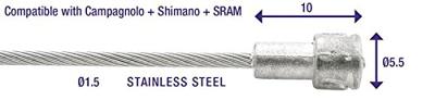 Elvedes rem binnenkabel 2000mm 6411rvs-slick-box Elvedes rem binnenkabel 2000mm 6411rvs-slick-box
