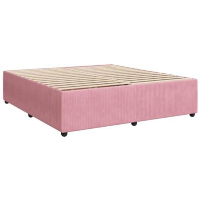 Bedframe fluweel roze 200x200 cm Bedframe fluweel roze 200x200 cm