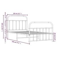 Bedframe met hoofd- en voeteneinde metaal wit 100x190 cm - thumbnail