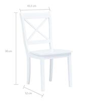 Eetkamerstoelen 2 st massief rubberwood wit - thumbnail