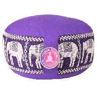 Yogi & Yogini Meditatiekussen Katoen Rond Paars - Olifant - 33 x 16 cm - thumbnail