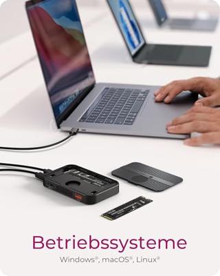 ICY BOX IB-DK4071M-CU31 USB 3.2 Gen 2 (3.1 Gen 1) Type-C Zwart