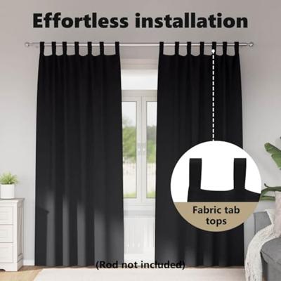 VidaXL Zwart-out gordijnen met ringen 2 pcs zwart 260 x 140 cm