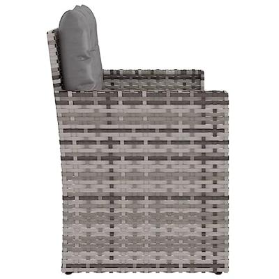 Tuinbank met kussens 105 cm poly rattan grijs - thumbnail