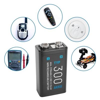 Absina Oplaadbare 9V batterij (blok) Absina 300 NiMH 8.4 V 270 mAh 1 stuk(s)