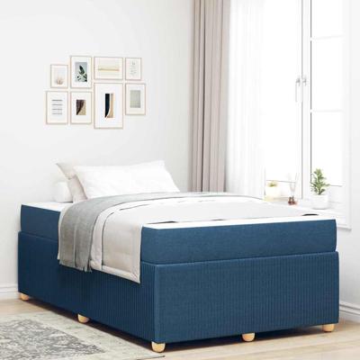 Bedframe met matras met matras Blauw 120 x 200 cm Stof