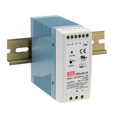 MEAN WELL DRA-60-12 DIN-rail netvoeding 12 V/DC 5 A 60 W Aantal uitgangen:1 x Inhoud 1 stuk(s)