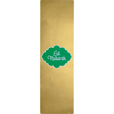 Etiket | Verzendetiket | papier | Eid Mubarak | 200x60mm | groen/goud/wit | rol à 100 stuks
