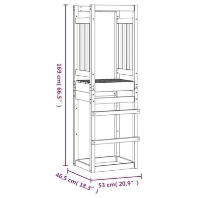 VidaXL Speeltoren 53x46,5x169 cm massief grenenhout