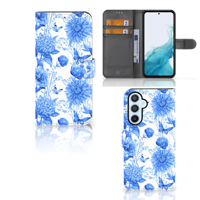 Hoesje voor Samsung Galaxy A54 5G Flowers Blue - thumbnail