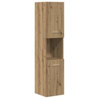 4-delige Badkamermeubelset bewerkt hout artisanaal eikenkleur - thumbnail