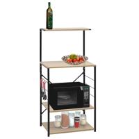 VidaXL Magnetronkast 60x39,6x123 cm bewerkt hout zwart en eikenkleurig - thumbnail