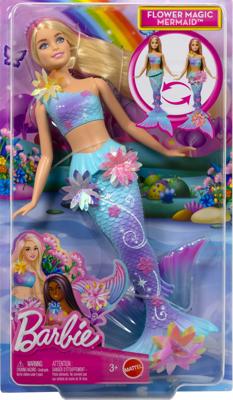 Barbie Flower Magic Mermaid pop - blauw
