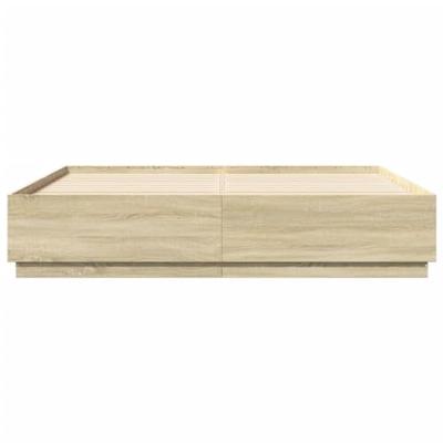 Bedframe bewerkt hout sonoma eikenkleurig 200x200 cm