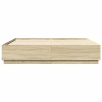 Bedframe bewerkt hout sonoma eikenkleurig 200x200 cm - thumbnail