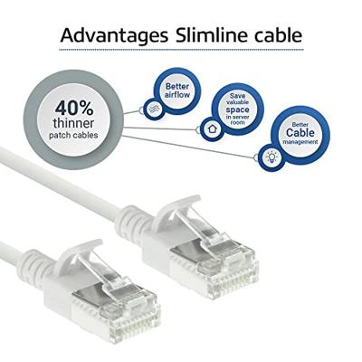 ACT Witte 0,15 meter LSZH U/FTP CAT6A datacenter slimline patchkabel snagless met RJ45 connectoren ACT Witte 0,15 meter LSZH U/FTP CAT6A datacenter slimline patchkabel snagless met RJ45 connectoren