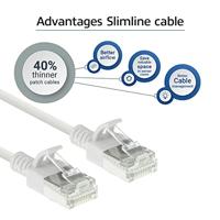 ACT Witte 0,5 meter LSZH U/FTP CAT6A datacenter slimline patchkabel snagless met RJ45 connectoren - thumbnail