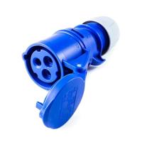 CEE Koppelcontactstop 16A 250V 3-polig IP44 vernikkelde contacten Keraf - thumbnail