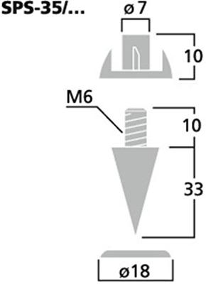 Monacor SPS-35/GO Luidspreker-spikes 4 stuk(s)
