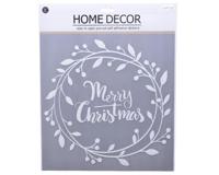 Raamdecoratie krans 30,5x31,5cm wit - thumbnail